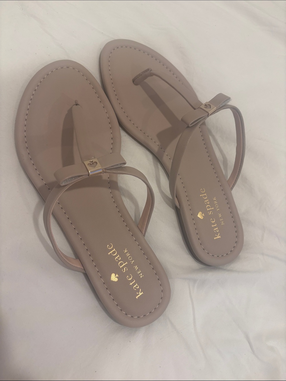 kate spade Nude Taupe Bow Toe-Post Sandals